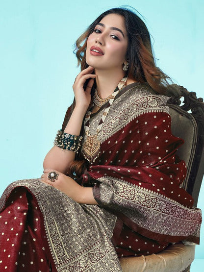 Ethnic Motifs Zari Art Silk Banarasi Saree